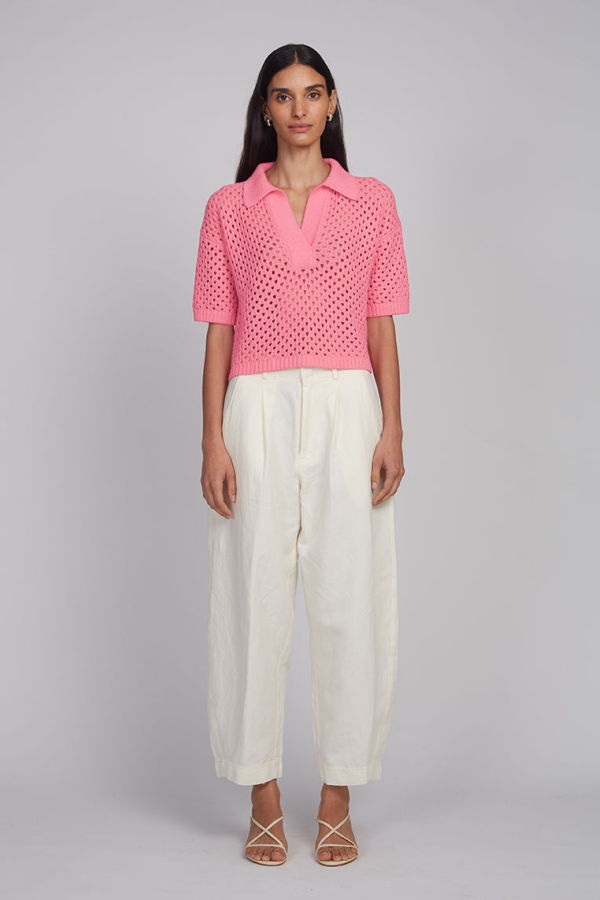 ELEVEN SIX Nina Polo Top - Taffy Pink