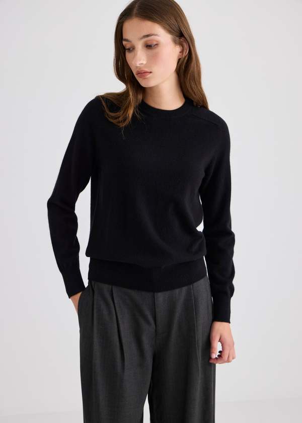 Laing Home Sam Cashmere Crew - Black