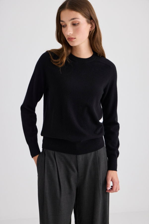 Laing Home Sam Cashmere Crew - Black
