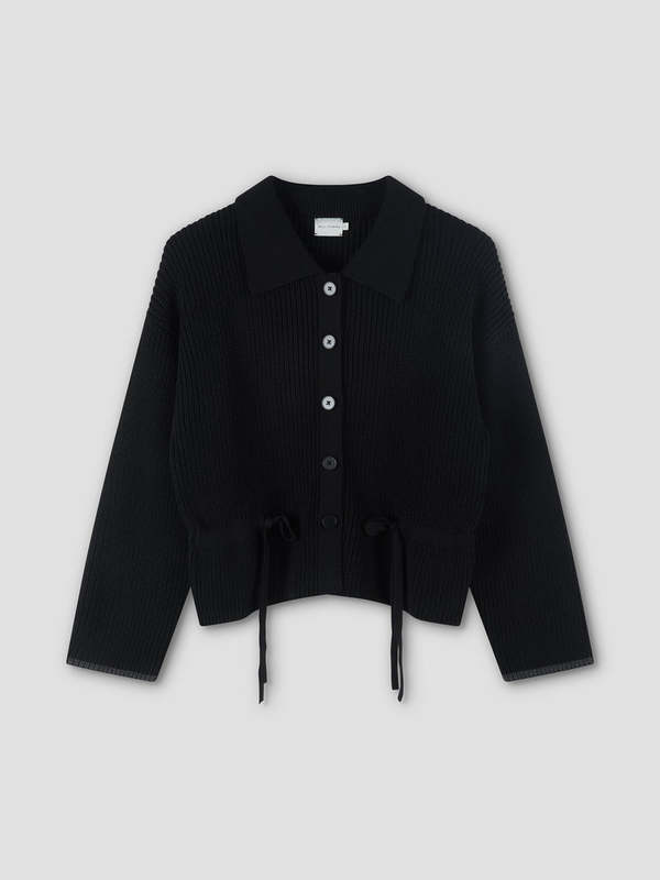 Deiji Studios Black Tie Side Cardigan Deiji Studios Black Tie Side Cardigan