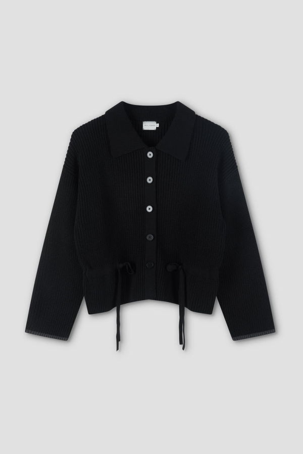 Deiji Studios Black Tie Side Cardigan