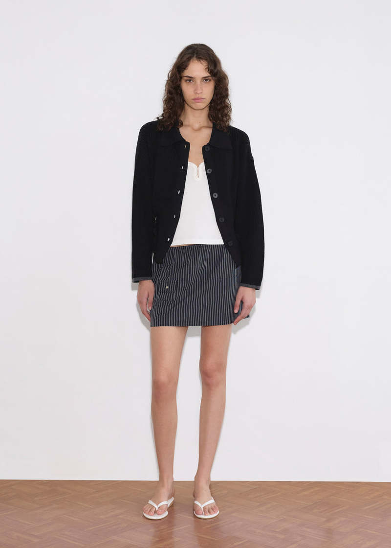 Deiji Studios Black Tie Side Cardigan