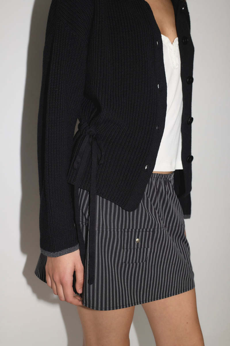 Deiji Studios Black Tie Side Cardigan