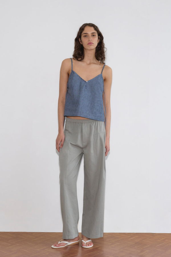 Deiji Studios Sage Grey Pleat Pant