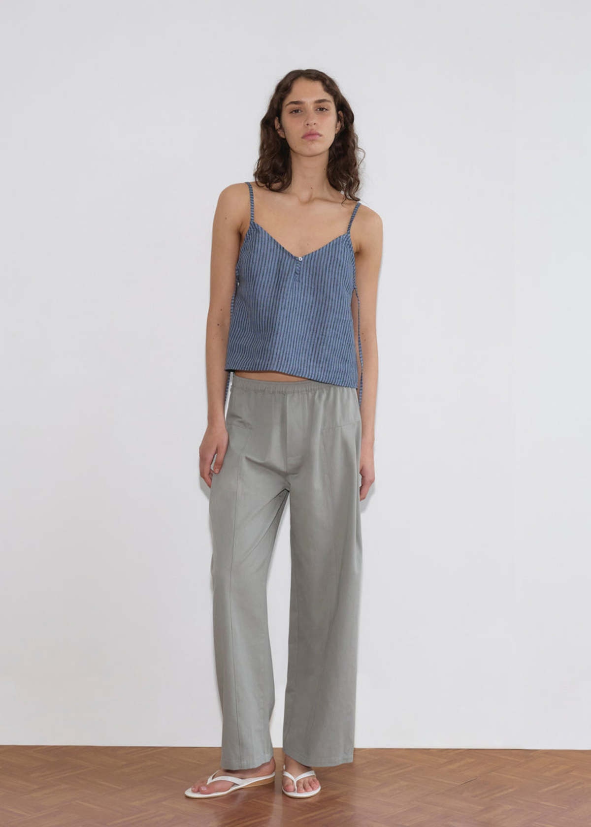 Deiji Studios Sage Grey Pleat Pant - Image 2 of 6