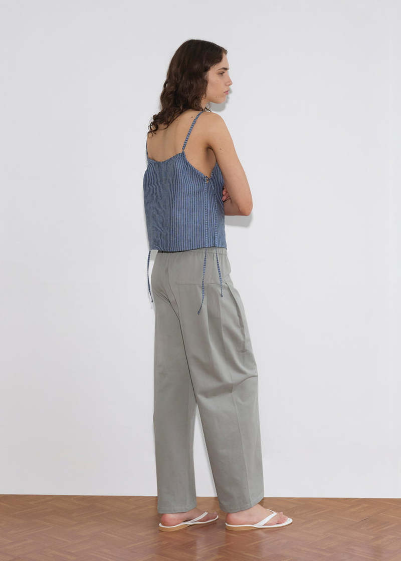 Deiji Studios Sage Grey Pleat Pant