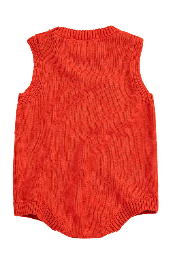 KIDS Bobo Choses Baby Knit Romper Pixel Strawberry - Red