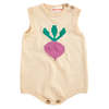 KIDS Bobo Choses Baby Knit Romper Pixel Sugar Beet - Cream - Thumbnail 1
