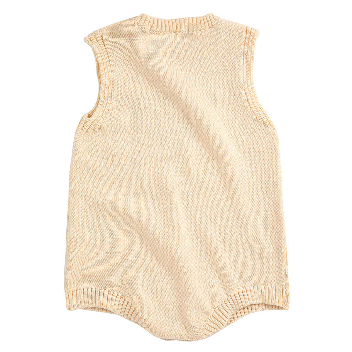 KIDS Bobo Choses Baby Knit Romper Pixel Sugar Beet - Cream - Image 2 of 2
