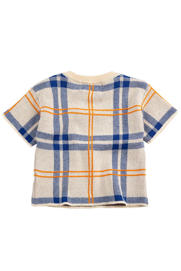 KIDS Bobo Choses Baby Knit T-Shirt Fun Tartan Print - Multicolour