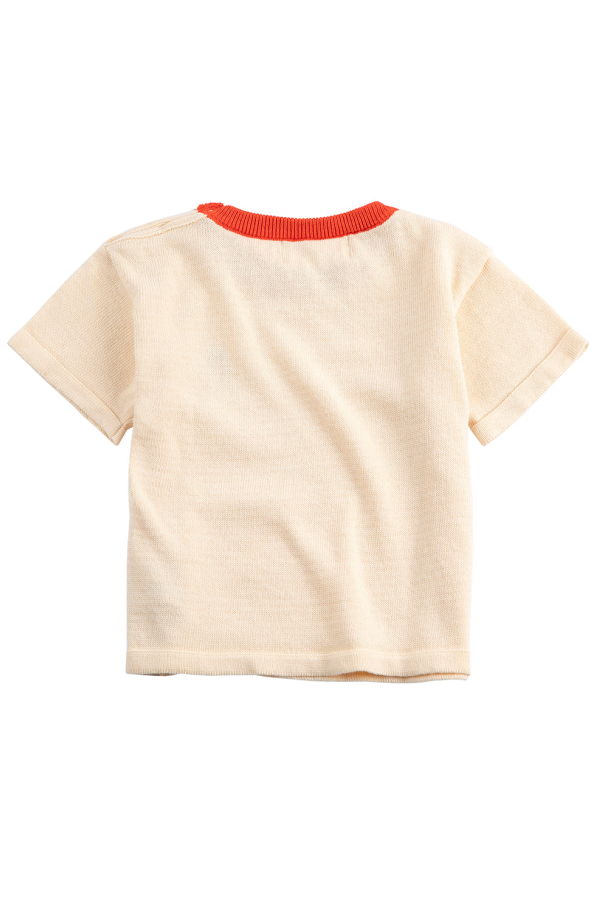 KIDS Bobo Choses Baby Knit T-Shirt Pixel Strawberry Tee - White