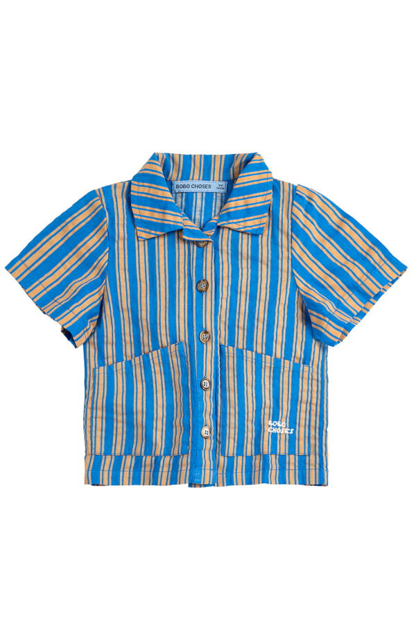 KIDS Bobo Choses Baby New Hairline Stripes Shirt - Blue