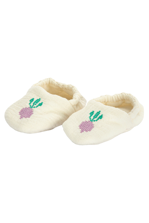 KIDS Bobo Choses Cool Radish Print Baby Slippers - White