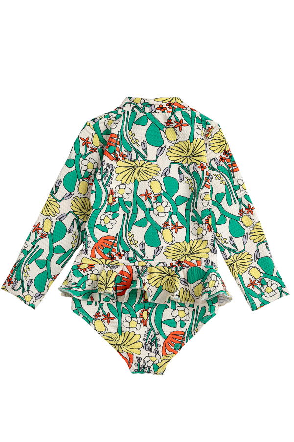 KIDS Bobo Choses Baby All Over Herbalist Print Swimsuit - Multicolour