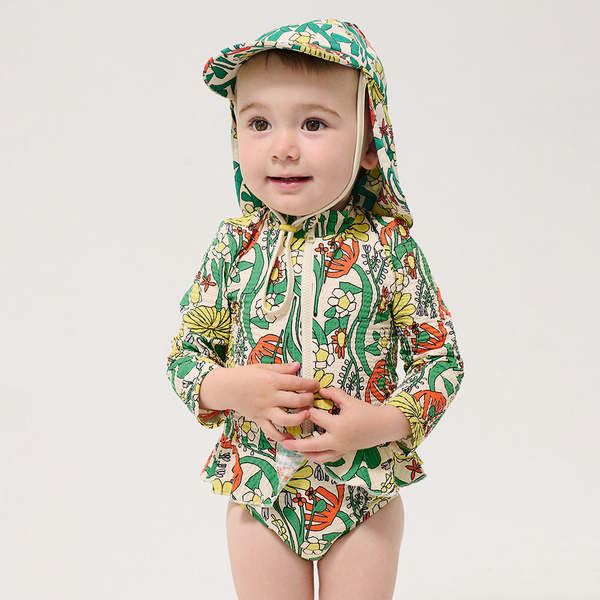 KIDS Bobo Choses Baby All Over Herbalist Print Swimsuit - Multicolour
