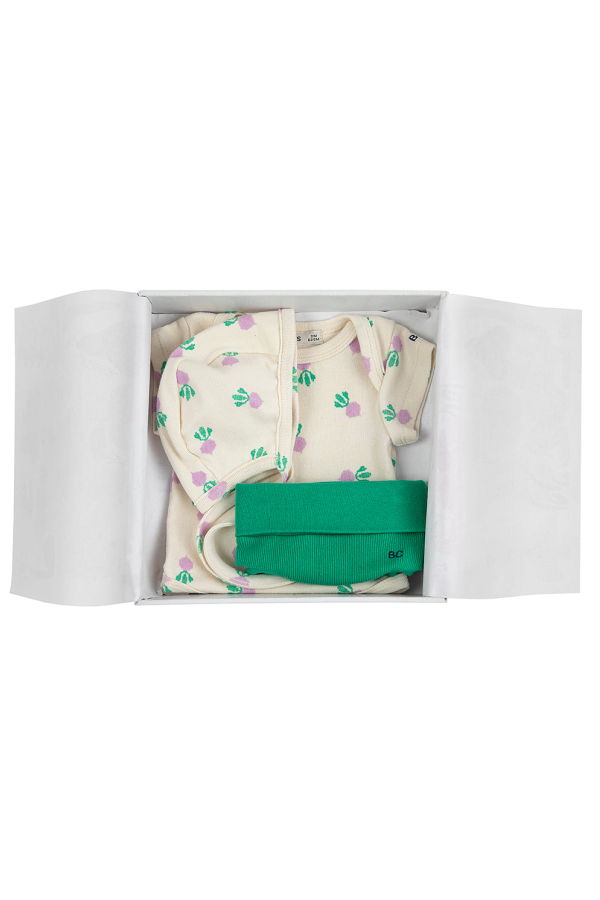 KIDS Bobo Choses Baby Three-Piece Gift Set Pixel Sugar Beet Print - White