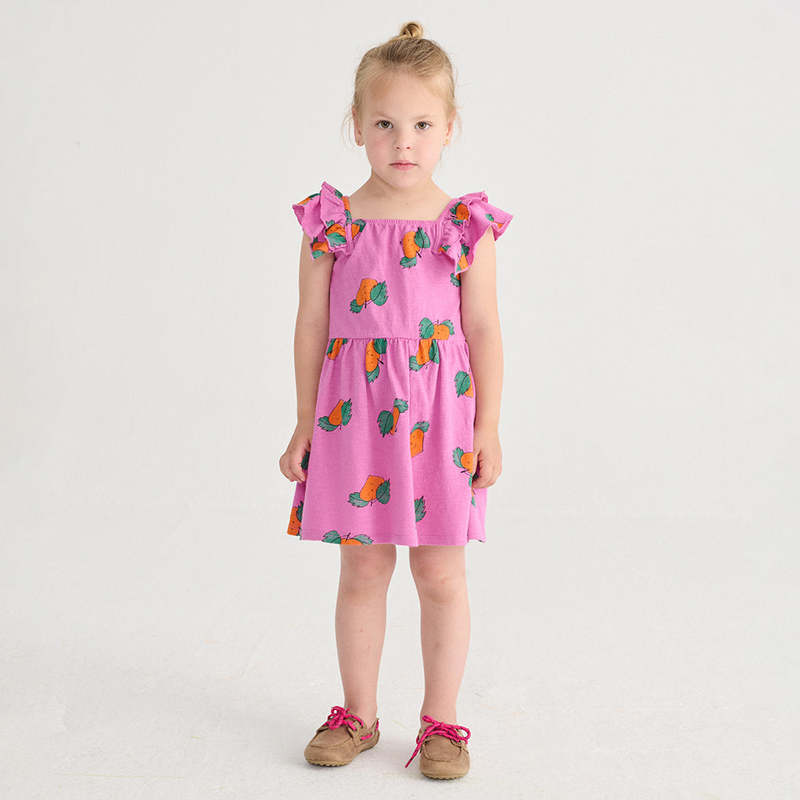 KIDS Bobo Choses All Over Tangerine Print Dress - Purple