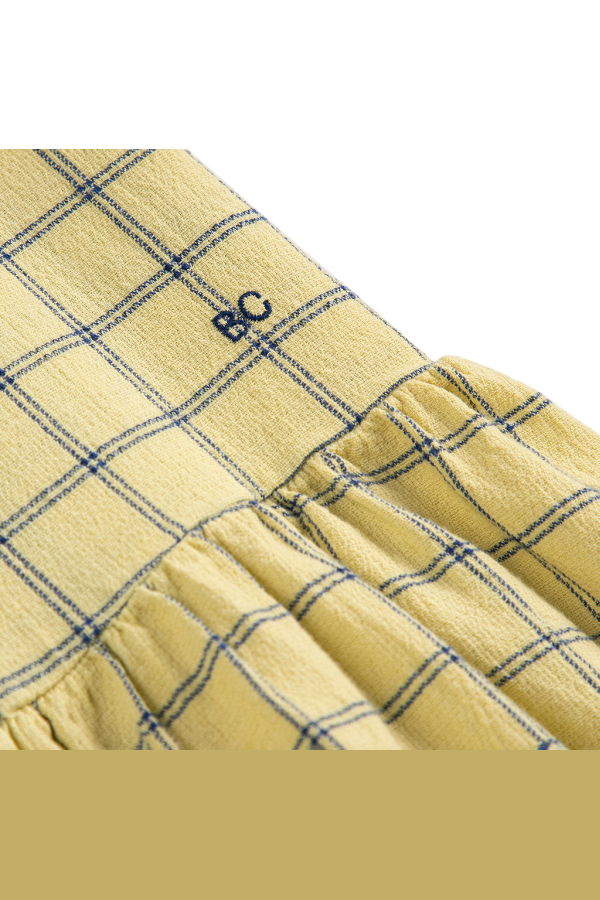 KIDS Bobo Choses Spicy Window Pane Print Dress - Yellow