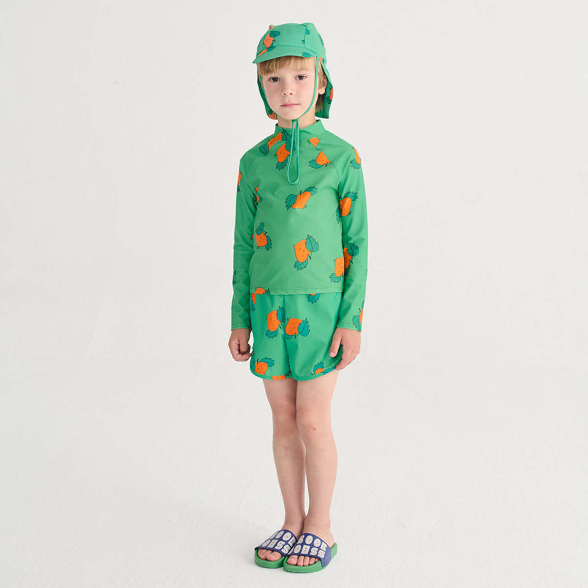 KIDS Bobo Choses Child Swim Shirt All Over Curious Turnip Print Rashguard - Green - Image 4 of 4