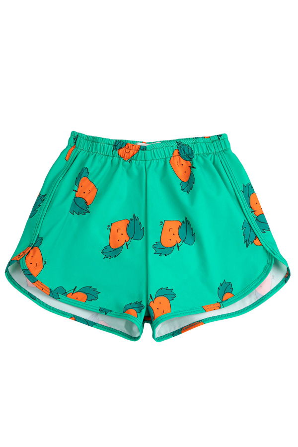 KIDS Bobo Choses All Over Curious Turnip Print Swim Shorts - Green