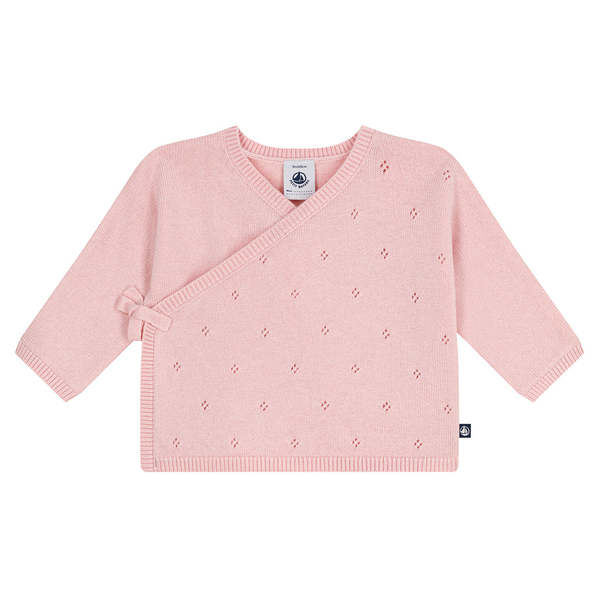 KIDS Petit Bateau Baby Wrap Cardigan - Pink