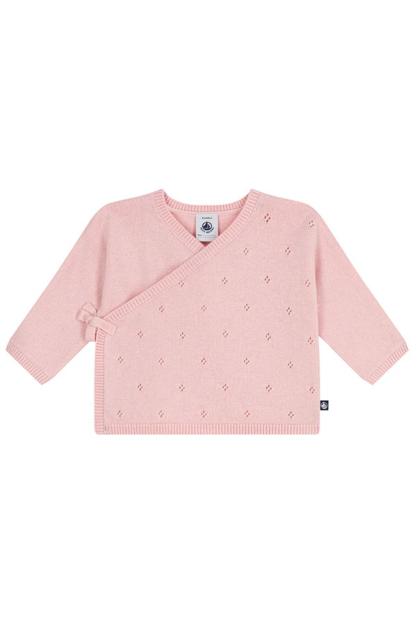 KIDS Petit Bateau Baby Wrap Cardigan - Pink