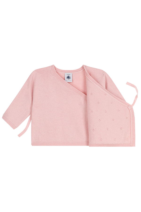 KIDS Petit Bateau Baby Wrap Cardigan - Pink