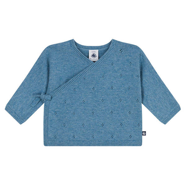 KIDS Petit Bateau Baby Wrap Cardigan - Adriatic Blue