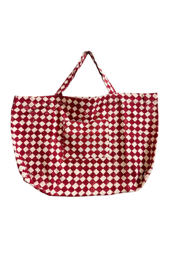 Happy French Gang Weekend Tote Bag - Madder Losange