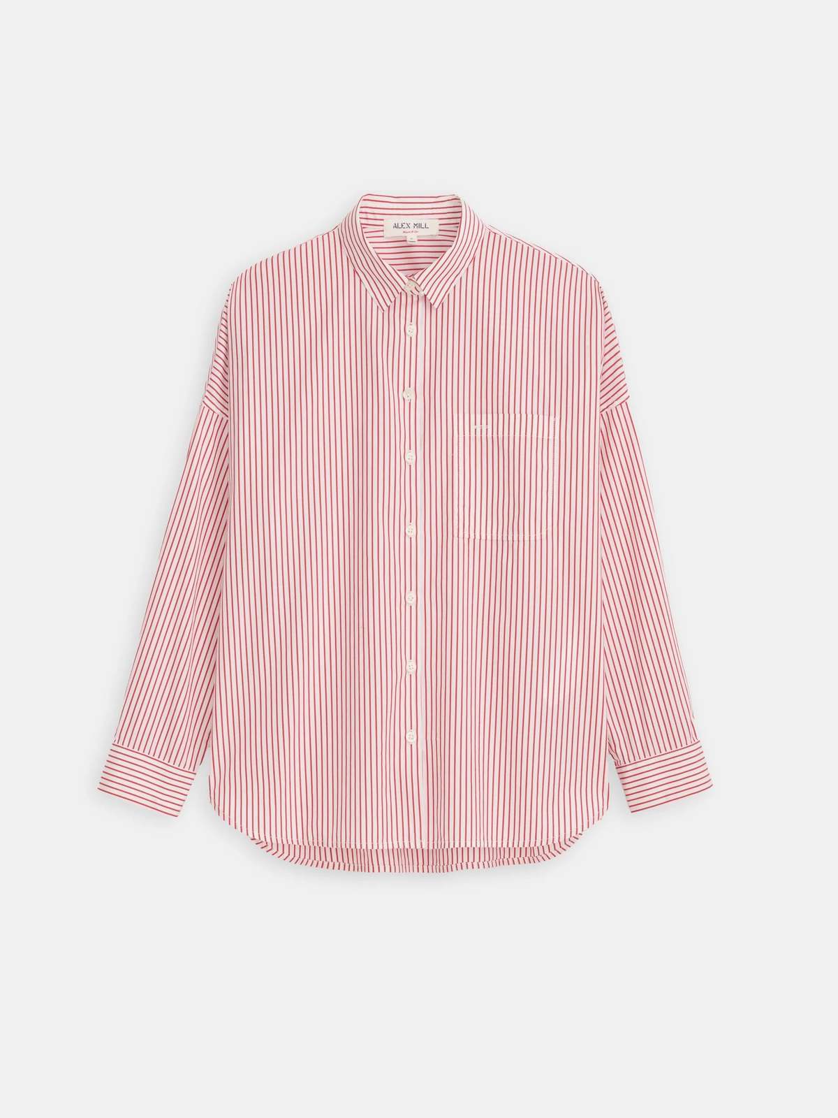Alex Mill Jo Shirt Top - White/Red Stripe - Image 1 of 5