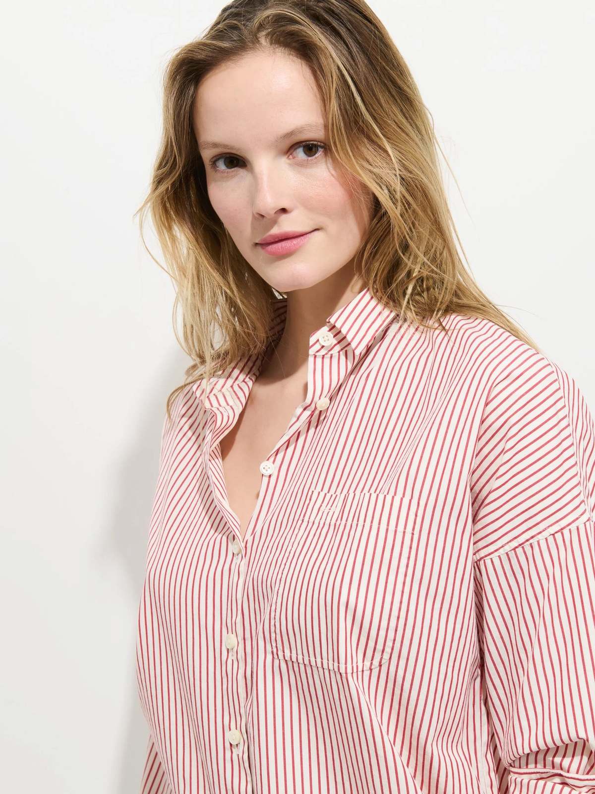 Alex Mill Jo Shirt Top - White/Red Stripe - Image 5 of 5