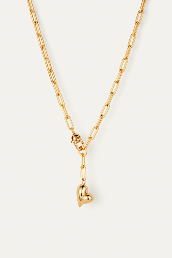 Jenny Bird Puffy Heart Necklace - Gold