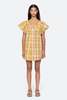 Sea NY Copeland Mini Dress - Yellow Plaid - Thumbnail 3