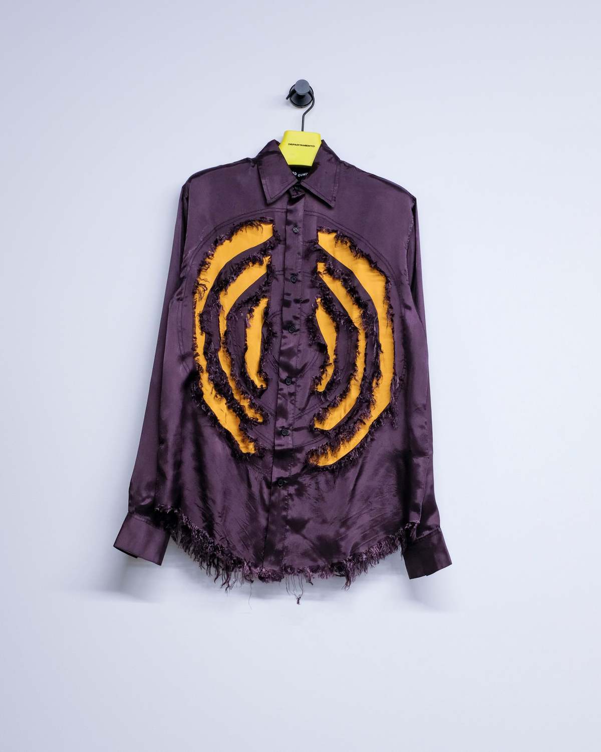 Edward Cuming Aubergine Orange Viscose Twill Vortex Lung Shirt - Image 1 of 2