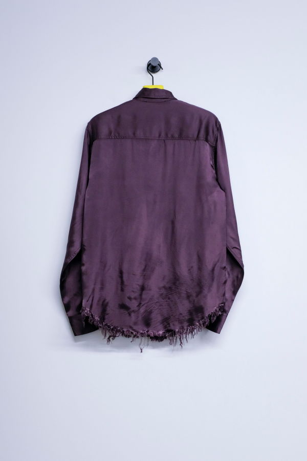 Edward Cuming Aubergine Orange Viscose Twill Vortex Lung Shirt