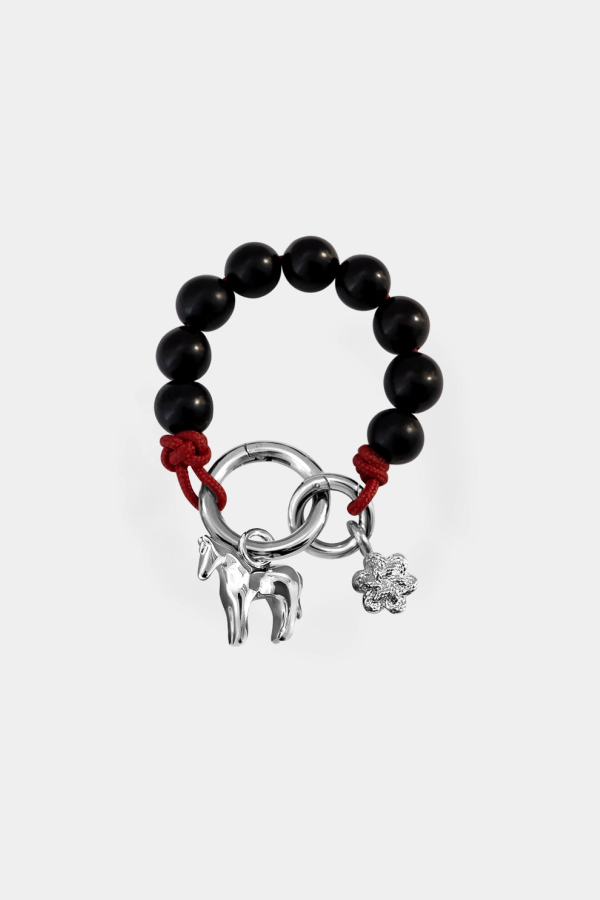 Kara Yoo Lunar Horse Beaded Bag Loop Keychain