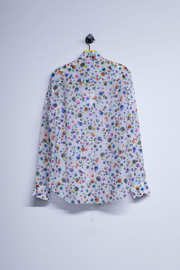 Edward Cuming Confetti White Voile Shower Bead Heart Throb Shirt