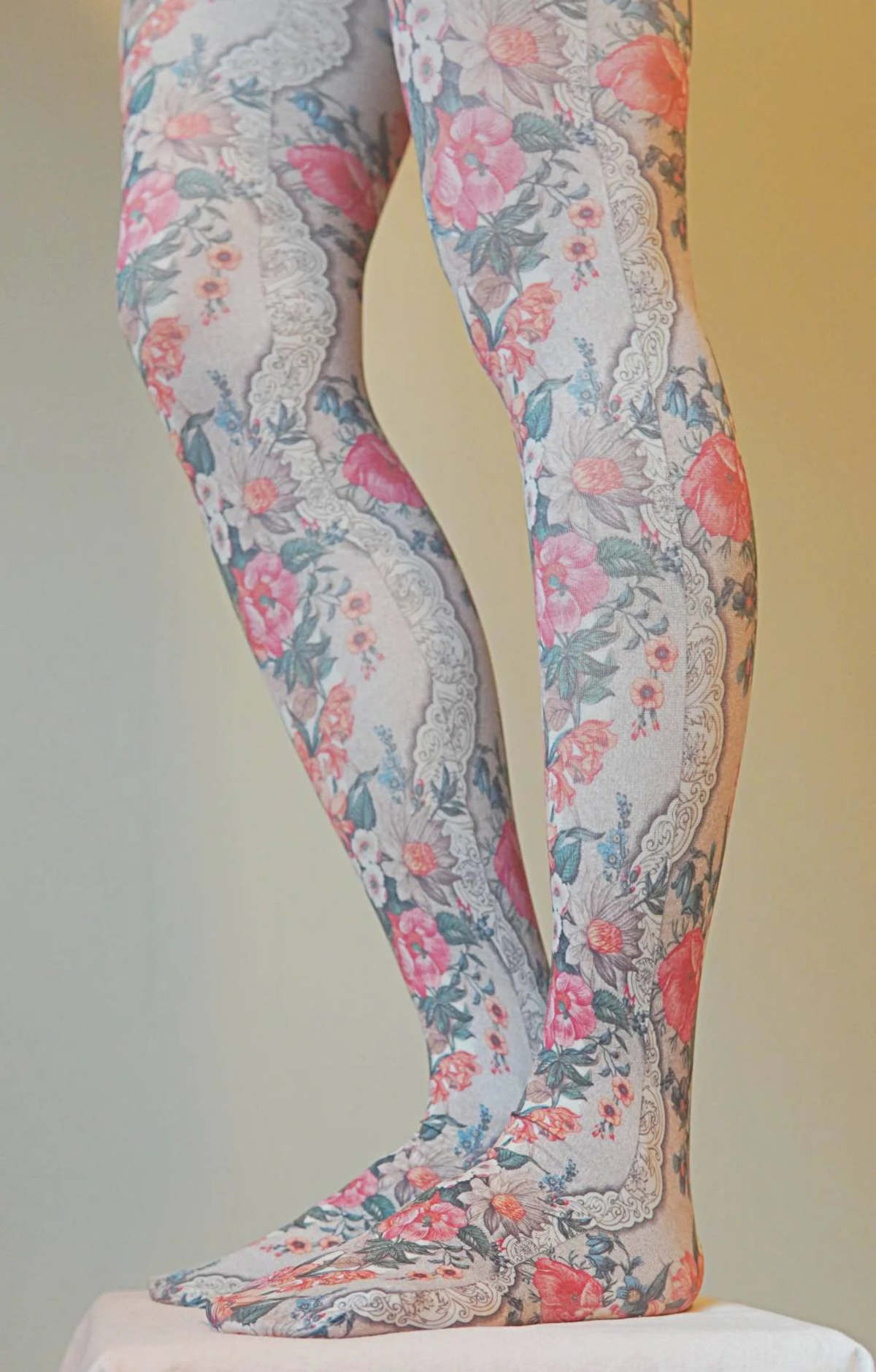Tabbisocks Floral Quilt Tights - Image 1 of 1