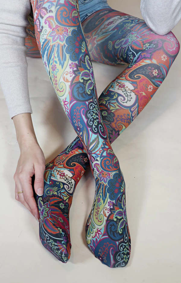 Tabbisocks Retro Floral Paisley Tights Tabbisocks Retro Floral Paisley Tights