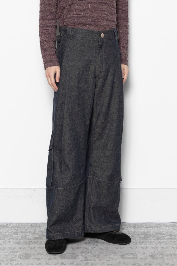 Nullus Backshift Cargo Denim Pants - Blue