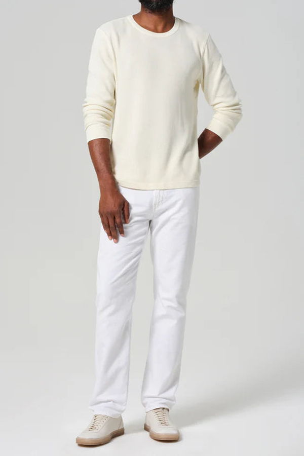 Citizens of Humanity Elijah Relaxed Straight Linen Pants - White