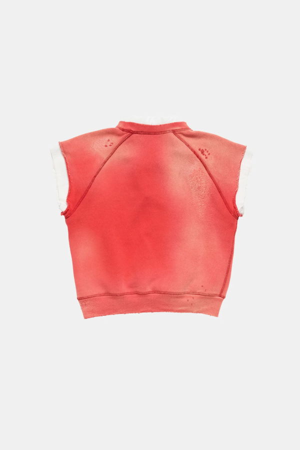Acne Studios Fleece Logo Vest - Red/White