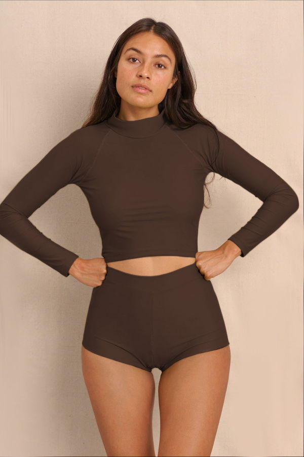 Hakea Aire Turtle Neck Rashguard - Earth