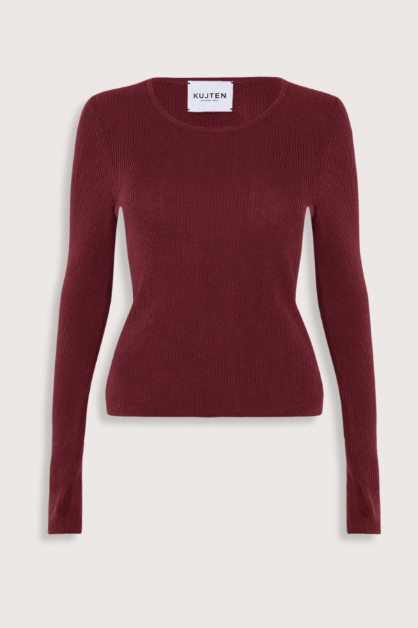 Kujten Maori Silk/Cashmere Long Sleeve Scoop Sweater - Sierra