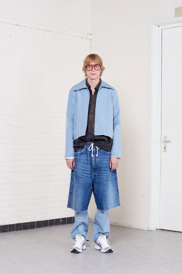 Camiel Fortgens Fitted Zip Jacket Blue/ Grey/ White Check