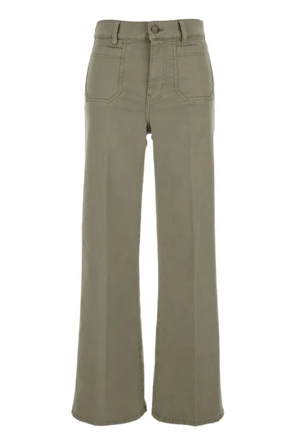 Frame Le Slim Palazzo Modern Pocket Flare Jeans - Grasshopper