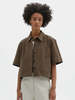 MHL by Margaret Howell Cropped Uniform Shirt - Umber - Thumbnail 1