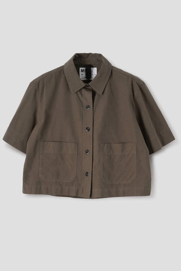 MHL by Margaret Howell Cropped Uniform Shirt - Umber