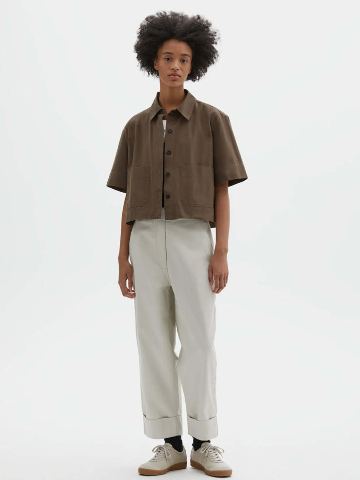 MHL by Margaret Howell Cropped Uniform Shirt - Umber - Image 3 of 6