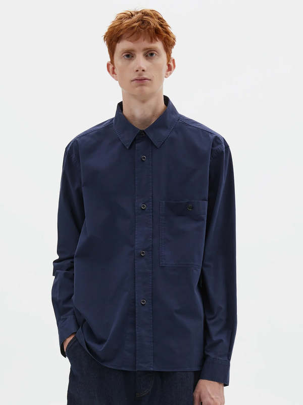 MHL by Margaret Howell Overall Shirt in Cotton Twill - Midnight